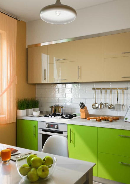 Кухни зеленого цвета