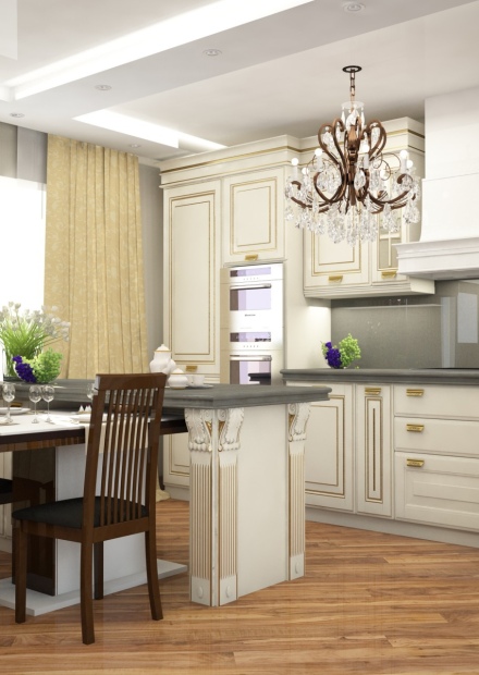 Кухни молочного цвета
